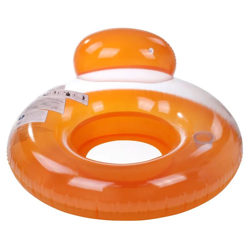Jilong Pool Lounge Orange Ø 118cm Poolsessel Schwimmsitz Wassersessel Wasser-Sofa mit Getränkehalter | Sicher einkaufen