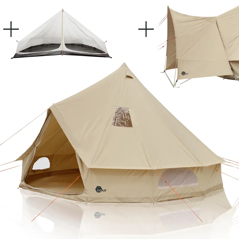 your GEAR Zelt Desert 8 Pro UV50+ Baumwolle - Campingzelt Tipi Familienzelt Schlafkabine Vordach | Wochenendangebot