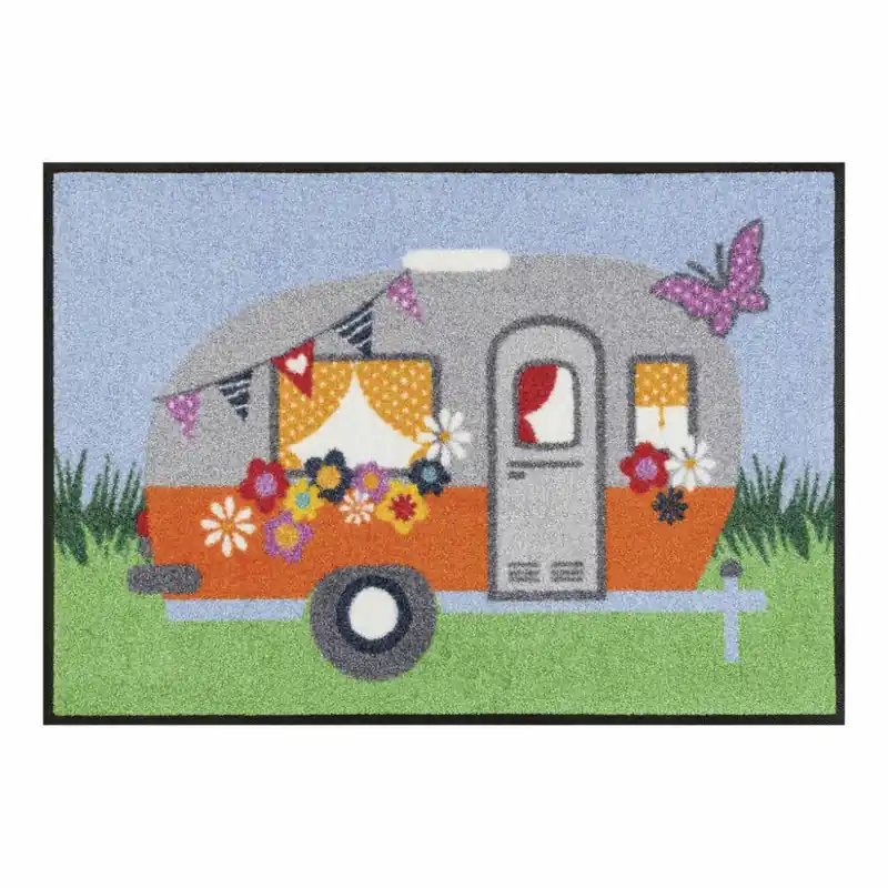 Top-Qualität | wash+dry Komfortmatte Happy Camping 50 x 75 cm