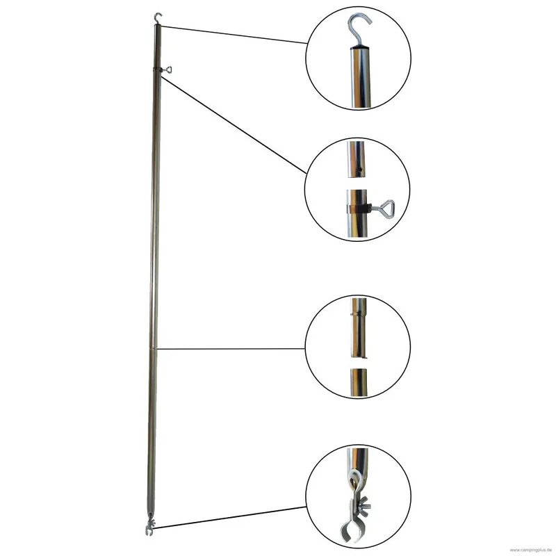 Schnelle Lieferung | Stahl Dachhakenstange/Firststange 22 mm, 160-260 cm