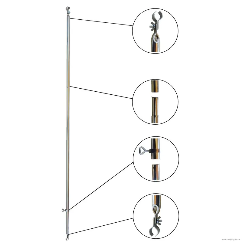 Schellenstange / Verandastange Stahl 32 mm / 170 - 260 cm | Nur heute