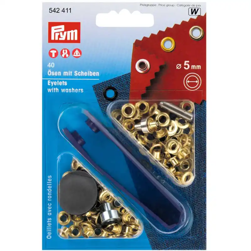 Sofort bestellen | Prym Ösen mit Scheiben 5 mm, 40 Stück