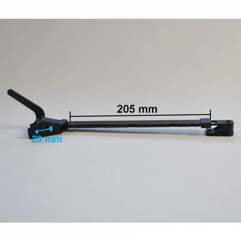 Abverkauf | Hobby Fensteraussteller links mit Riegel schwarz, 205 mm (2007 - 2015)