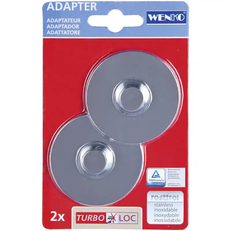 Topseller | Wenko Adapter Turbo-Loc 2er Set, chrom