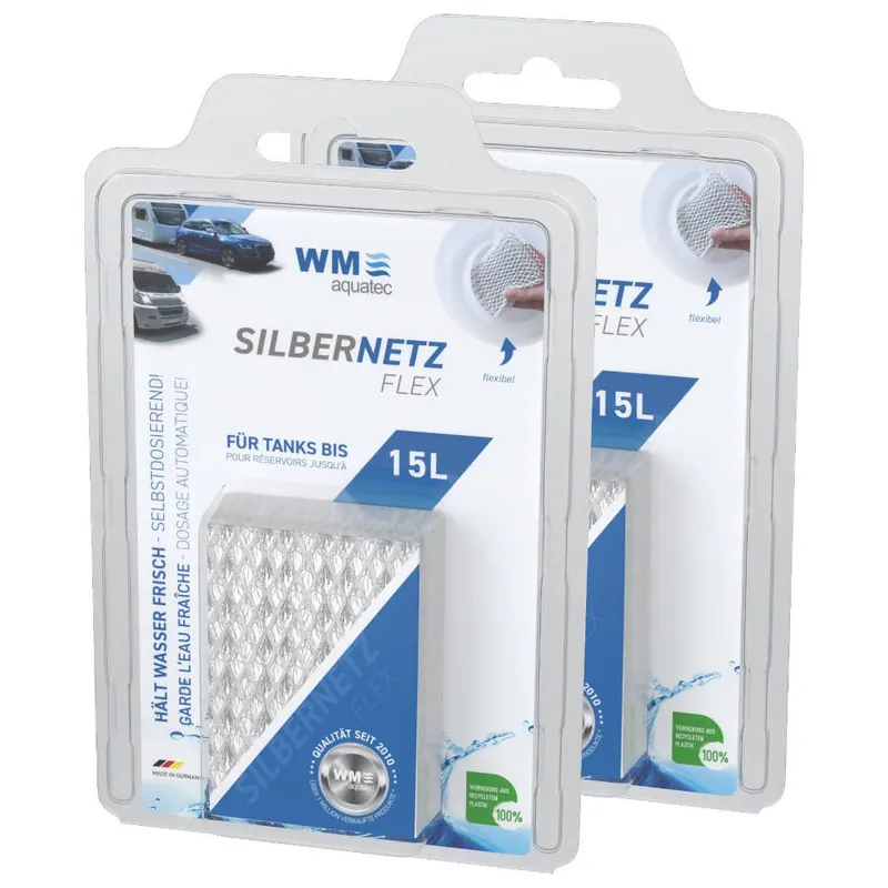 WM aquatec Silbernetz flex für Wasserkonservierung 2er Set - Tankinhalt 15 Ltr. - Schnäppchen