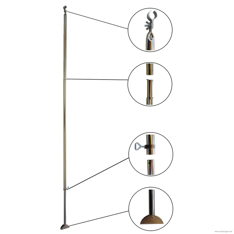 DWT Orkanstütze mit Bügelfuß 32 x 1,5 mm Stahl, 170-260 cm | Top-Deal