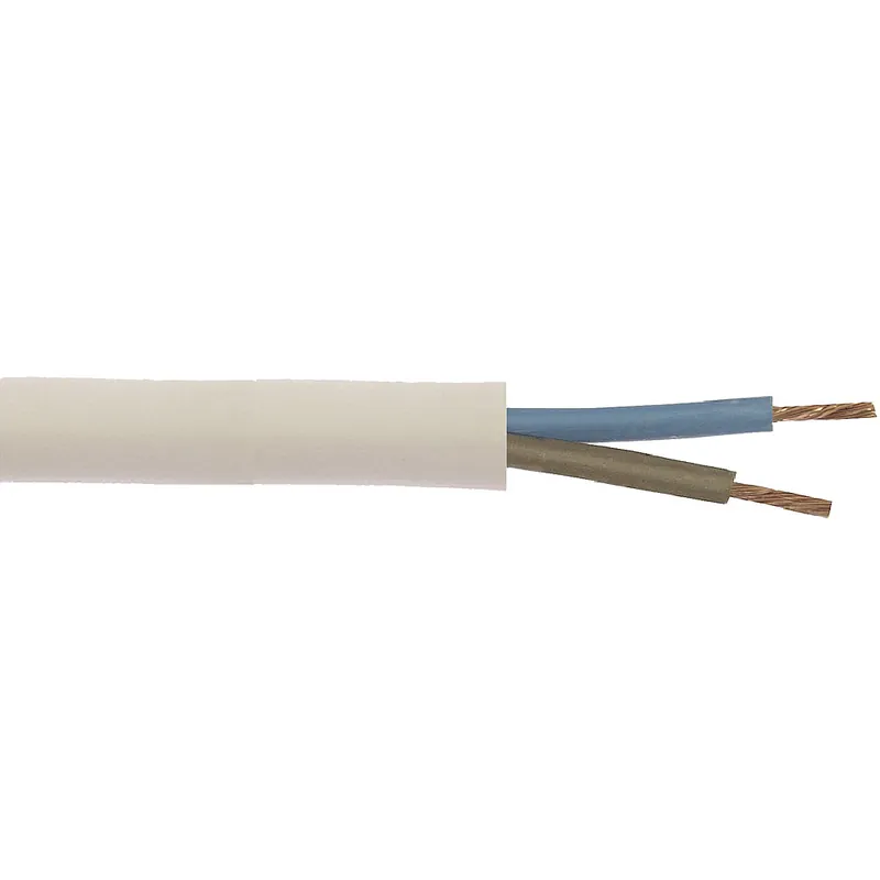 Auf Lager | Weingärtner PVC Schlauchleitung / Stromkabel H03VV-F 5m, weiss, 2x0,75 qmm
