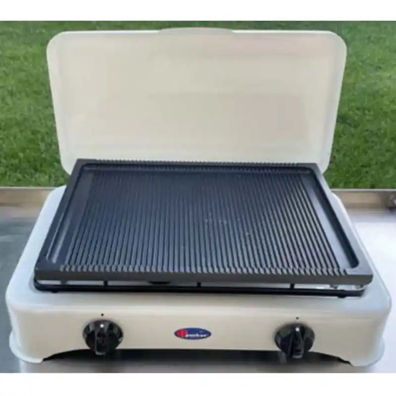 Parker Grillplatte gerippt für 2-flamm-Kocher - Vorteilspreis