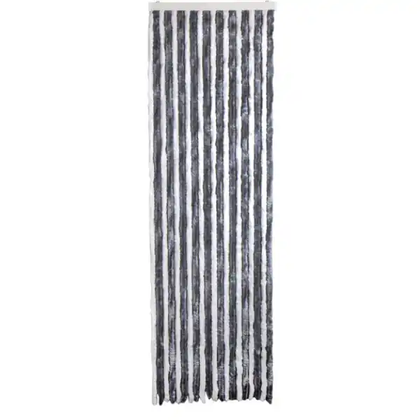 Begrenzte Stückzahl - Carbest Chenille-Flauschvorhang weiß/grau, 56 x 185 cm