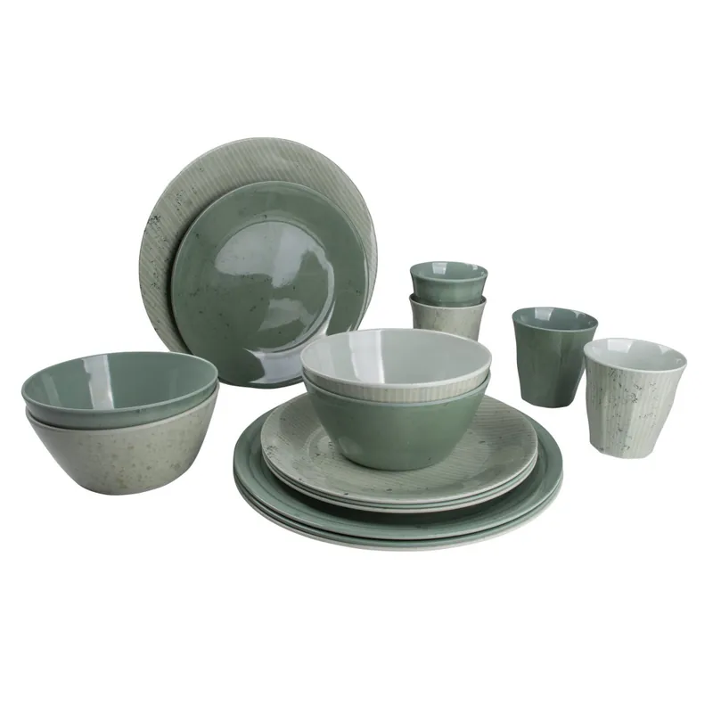 Direkt bestellen | bo-camp Geschirrset Mix and Match Forest 16-teilig
