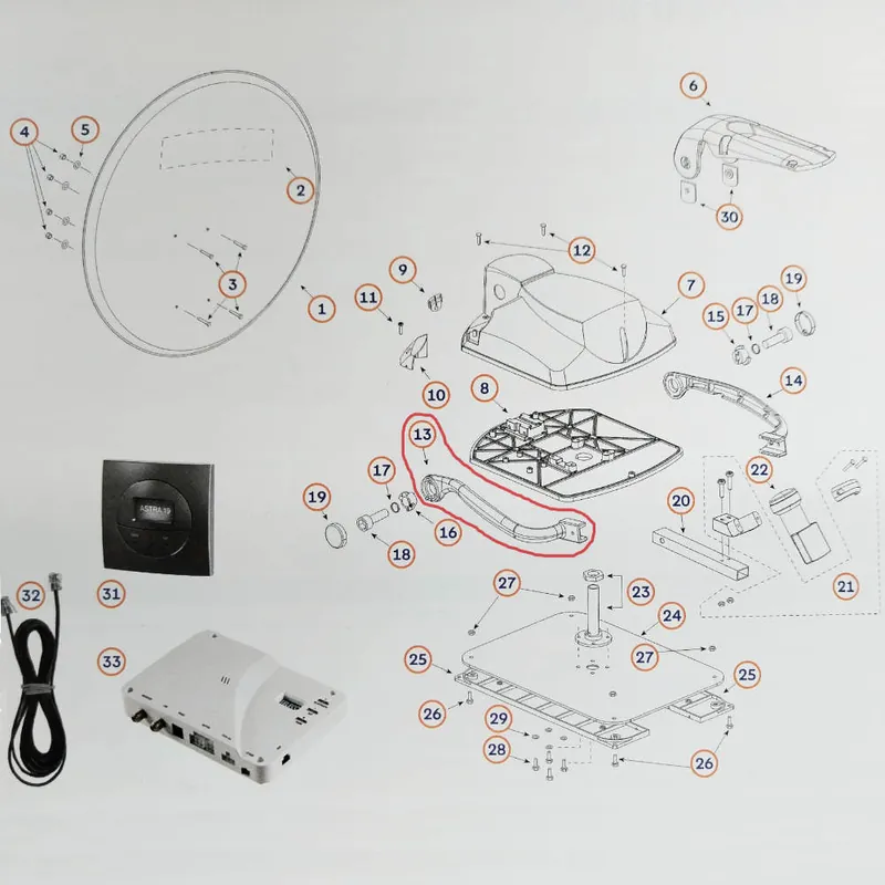 Teleco LNB Arm rechts für Telesat BT 65/85 (Nr. 812857) - Aktionspreis