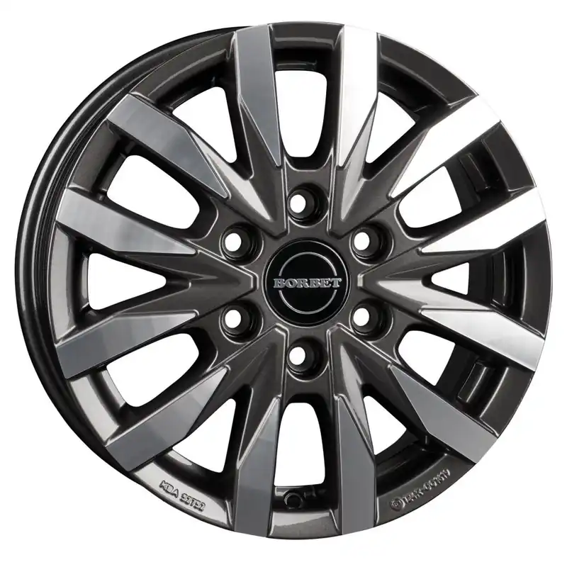 Borbet Alufelge CW6, 16 Zoll, Front/Heck/mistral anthrazite polished glossy - Werkspreis