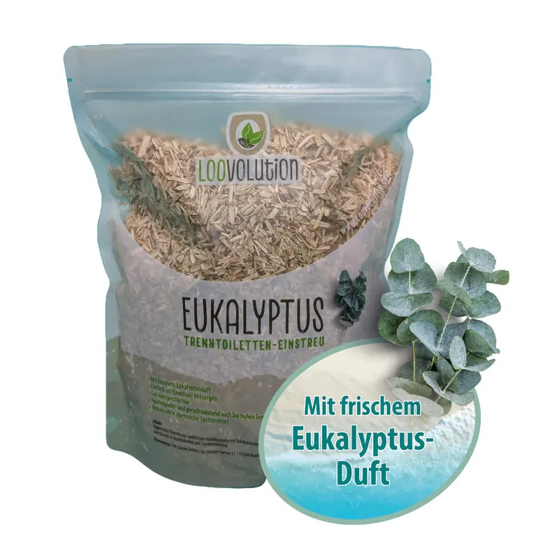 Loovolution Einstreu für Trockentrenntoiletten Eukalyptus 400g | Einfache Rückgabe
