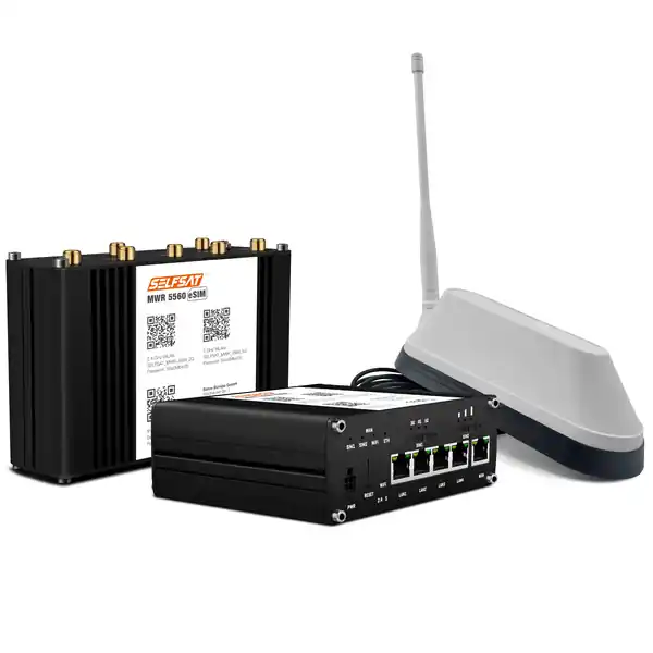 Selfsat WLAN Router MWR 5560 eSIM 5G Cat 19 incl. SHARK 5G Antenne, weiß - Sale