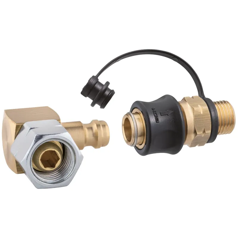 Versandbereit | Steckkupplung Set Typ SKU-QR, G 1/4 LH-KN x SKU und STN x G1/4LH-ÜM 90°