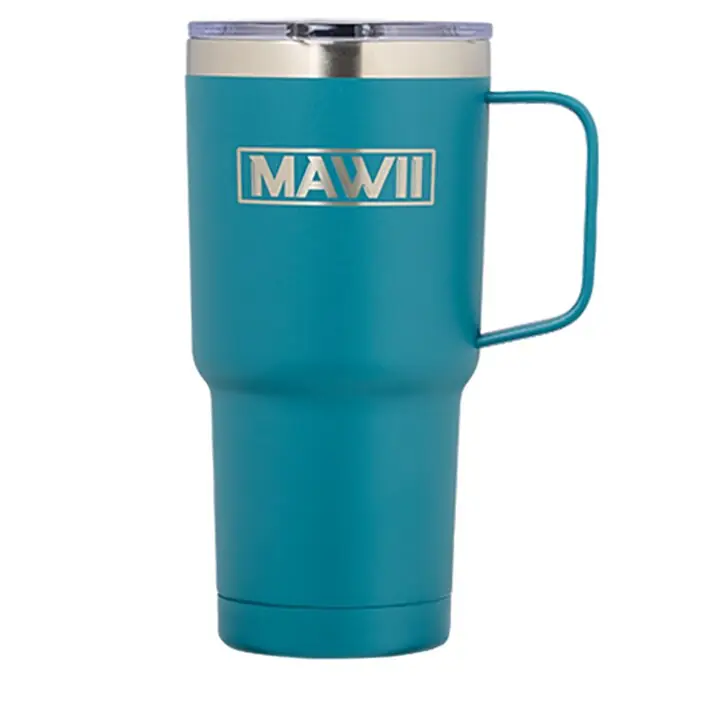 Begrenztes Angebot - Edelstahl Becher mit Henkel, 600 ml, petrol