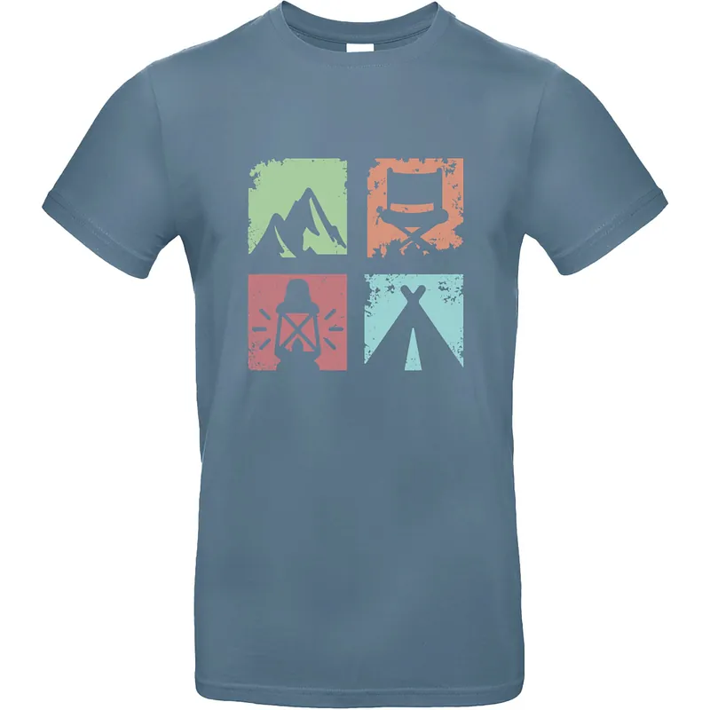 Top-Qualität | T-Shirt Vanlife 1 Grau/Blau, Größe L
