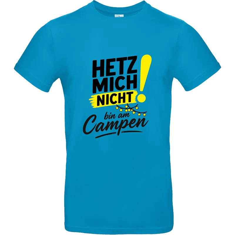 Angebot | T-Shirt Hetz mich nicht, bin am Campen, Hawaii Blau, Größe XL