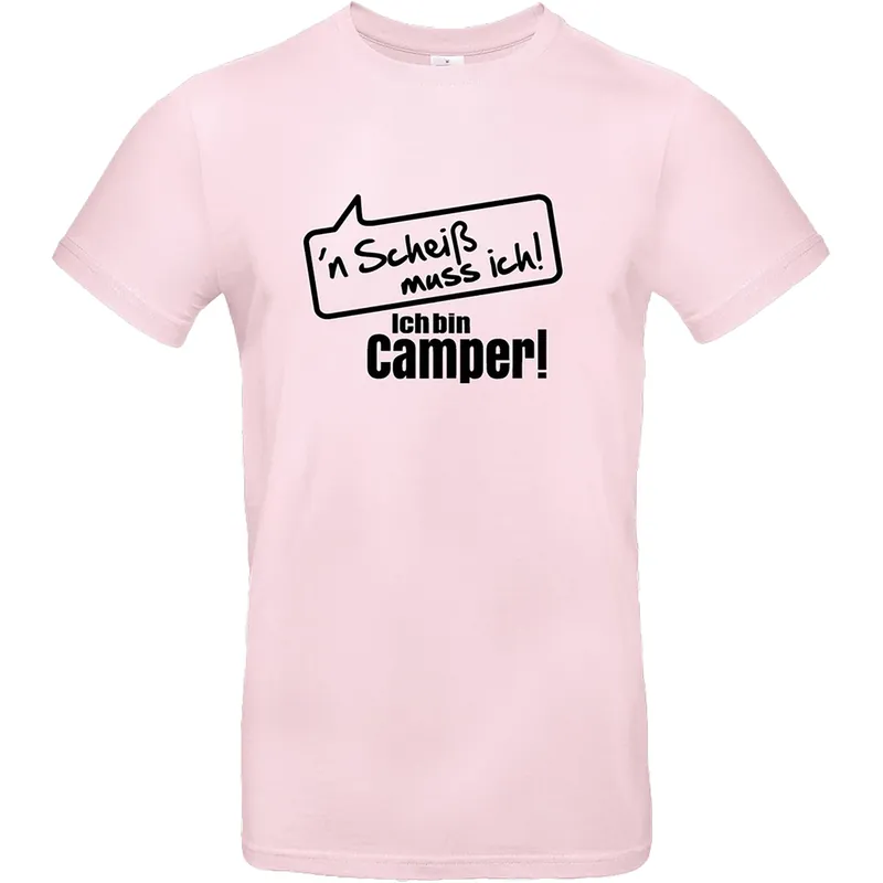 T-Shirt "‘n Scheiß muss ich! Ich bin Camper!", Rosa, Größe S | Neues Produkt