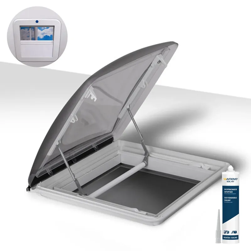 roofSTAR 4 Dachfenster 40x40 ZWL & Motor Dachhaube Wohnwagen inkl. Dichtmasse - Sparangebot
