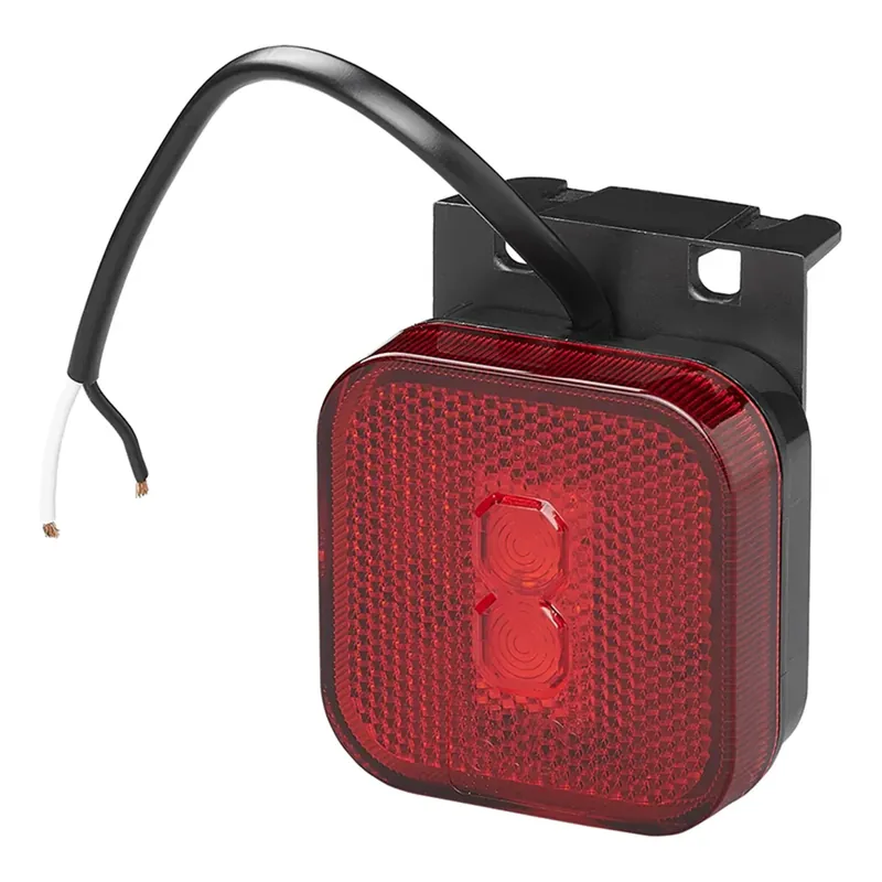 Preisnachlass - LED Seitenmarkierungsleuchte 12/24V – Rot, 65 x 65 mm, mit Halter,