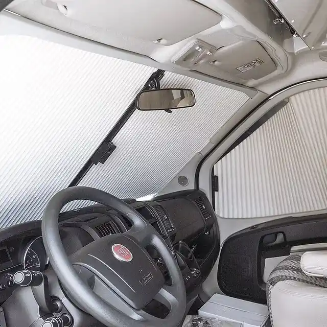 Begrenztes Angebot | REMIfront IV Frontscheiben Verdunkelung für Fiat Ducato X 290 ab 2014 _Sonderpaket_ Farbe beige