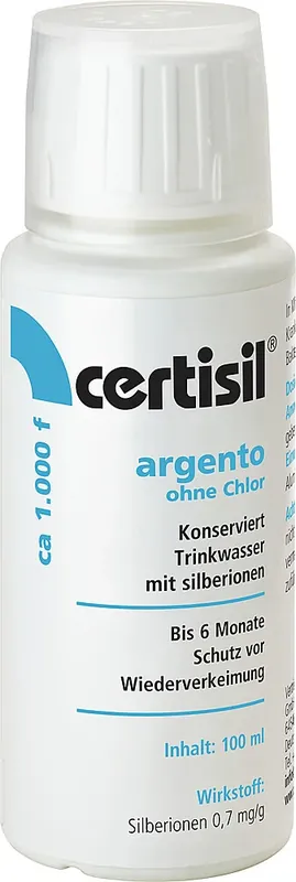 Trinkwasserreiniger argento 1.000 F ohne Chlor , 100 ml - Neu gelistet