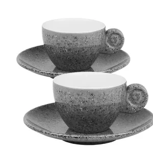 Aktion | Espresso Set Melamin gimex Solid Line Granite 4 tlg. bestehend aus 2 Tassen, 2 Untertassen