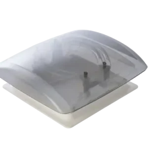 Dachhaube Vision Vent S eco, rauchglas weiß mit Netz und Rollo | Zertifiziert