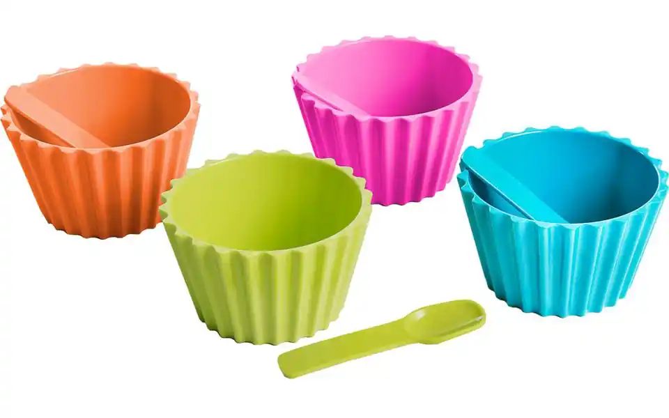 Kundenfavorit | Brunner Melamin Schalen Set Ice Cream Cup Ø 12 cm mit Löffeln
