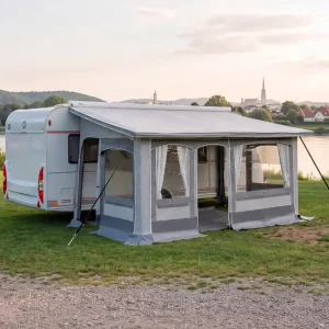 Aktionspreis - Hahn Zelte Dauerstand Teilzelt Wien 400x240cm Einzug Mitte