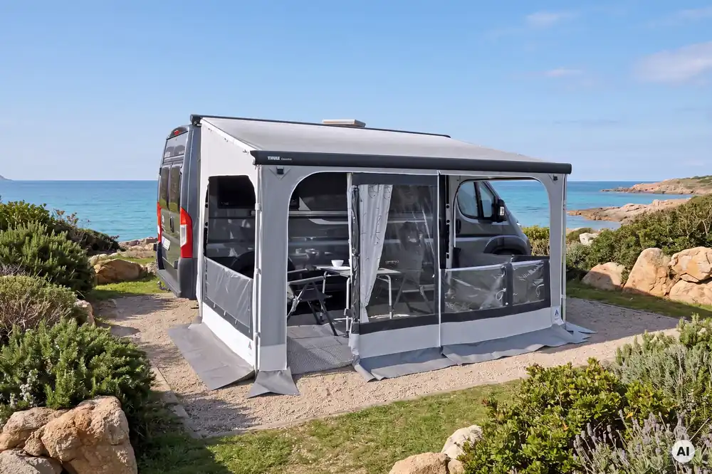 Hahn Zelte Markisenzelt Korsika 2.0 Fiamma F80 Länge 450 cm, Höhe 220-250 cm | Sofort lieferbar