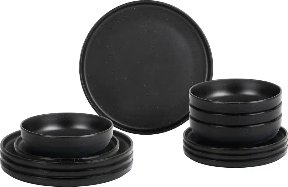 Nicht verpassen - Brunner Geschirrset Midday Odette double black 12-teilig