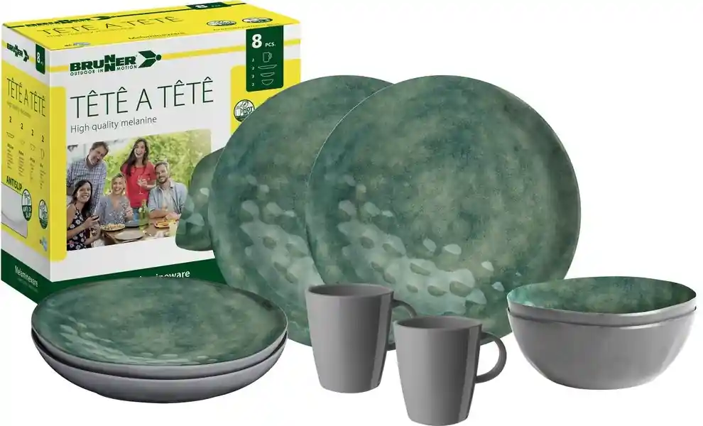 Brunner Geschirrset Tête-à-Tête Venetian Sea green 8-teilig - Profi-Qualität