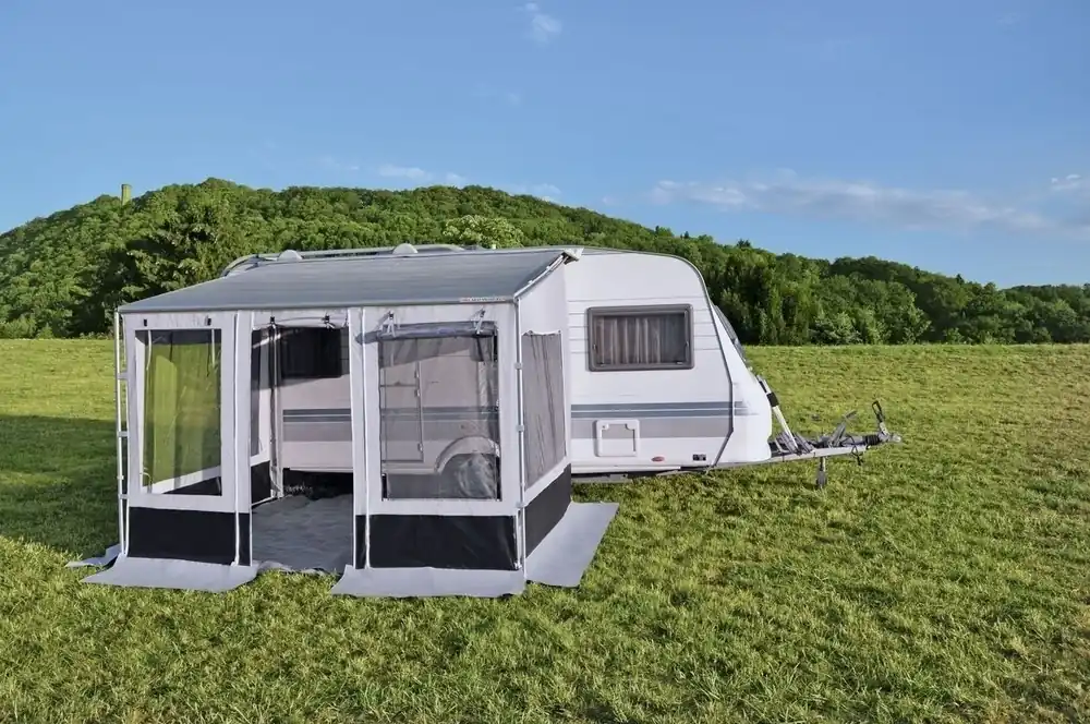 Letzte Stücke | Hahn Zelte Hahn Markisenzelt Malta für Fiamma F45, Länge 450 cm Höhe 2 256 - 285 cm