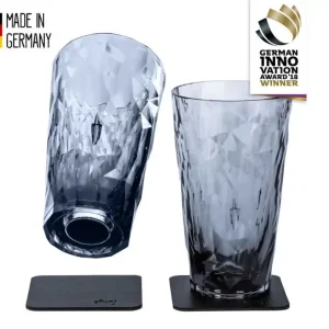 Premium - silwy Magnet-Kunststoffgläser LONGDRINK GREY 2er Set