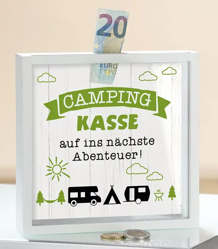 Spardose Campingedition | Schnelle Zustellung