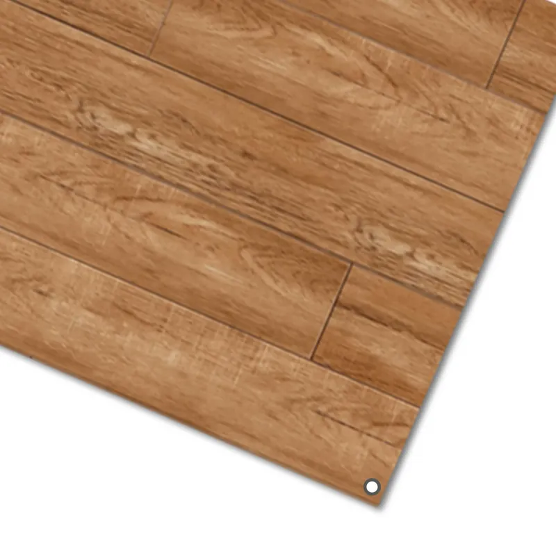 Versandbereit | Tapis de sol PREMIUM pour auvent avec jupe anti-vent amovible - "Parquet"