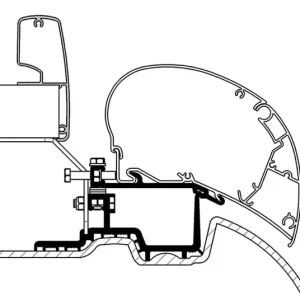 Adapterkit 3-tlg. THULE zu Dachmarkise Omnistor Serie 6/9 passend für Sprinter 2006- aktuell, VW Crafter 2006-2 - Expressversand