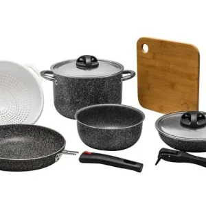 Topfset BEAVER BRAND Modula 20 Stonerock 10-tlg. Farbe stone grey mit Trageburse - Sofort kaufen
