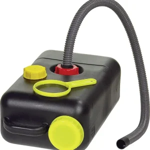 Abwasserkanister 19 l , Farbe schwarz 280 x 170 x 475 mm mit Schlauch | Nur begrenzt verfügbar