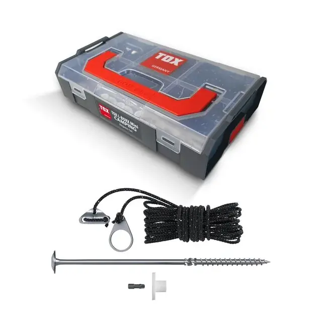 Abspann-Set je 6 x Tellerkopfschraube, Spannseil, Spezial U-Scheibe je 1 x L-Box, Bit TX40 - Letzte Chance