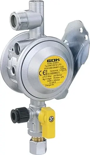 Top-Qualität | Niederdruckregler GOK Caramatic Basic One Typ EN61-DS PS 16 bar 30 mbar 1,5 kg/h M 20 x 1,5 x RVS 8
