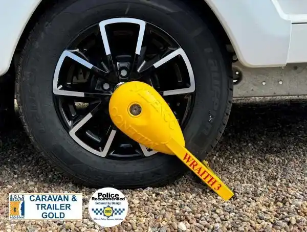 Radkralle Wraith 3 Caravan Wheel Lock Sold Secure Gold | Zertifiziert